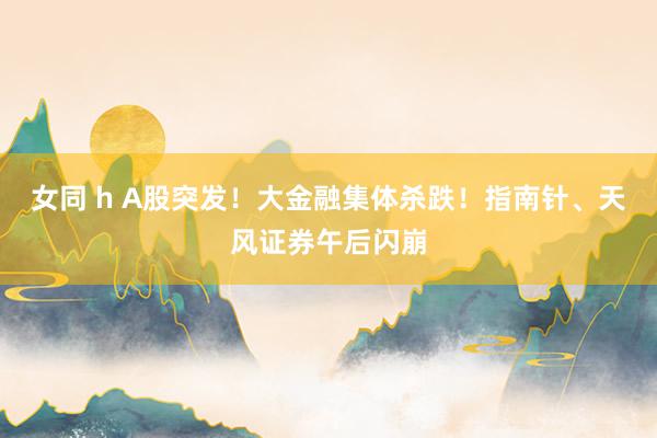 女同 h A股突发！大金融集体杀跌！指南针、天风证券午后闪崩