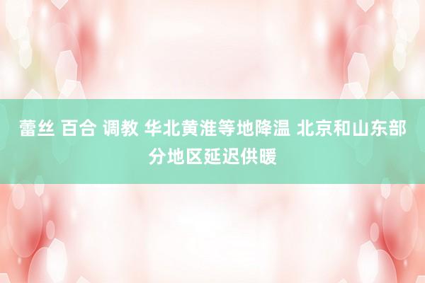 蕾丝 百合 调教 华北黄淮等地降温 北京和山东部分地区延迟供暖