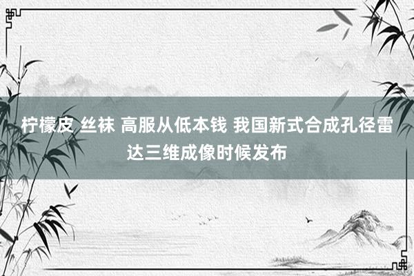 柠檬皮 丝袜 高服从低本钱 我国新式合成孔径雷达三维成像时候发布